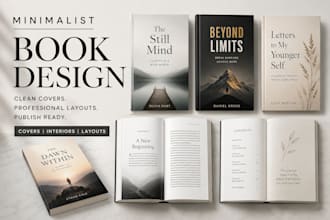 design minimalist book cover, book layout book interior design
