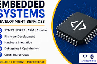 develop embedded systems, arm, stm32, esp32, arduino and firmware projects