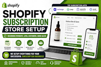 setup shopify subscription store using recharge, appstle, loop, or seal