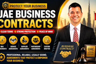 draft uae business contracts, nda, service agreement, and partnership agreement