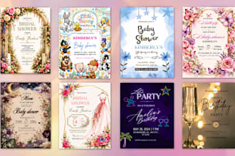 create professional business card baby shower bridal shower and other invitation