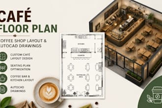 create cafe floor plan, coffee shop layout autocad drawings