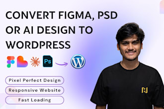 convert figma, PSD, ai or lovable design to wordpress using elementor