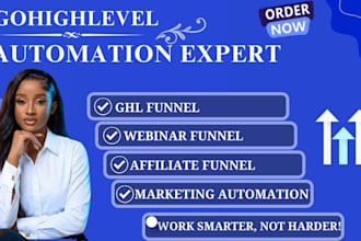 setup gohighlevel sales funnel,ghl webinar funnel and ghl marketing automation