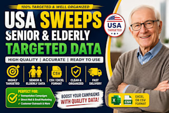 sweeps lead,USA senior elderly aged lead, targeted leads