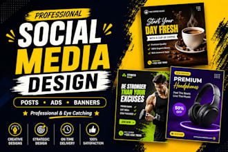 design professional social media posts and product ads