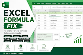 fix excel formulas, functions and spreadsheet errors