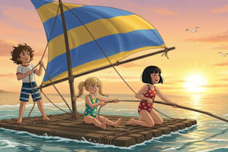 create heartwarming children book illustrations with custom storybook characters