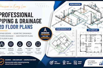 do autocad, isometric, piping layout, site plan, piping design, storm drainage