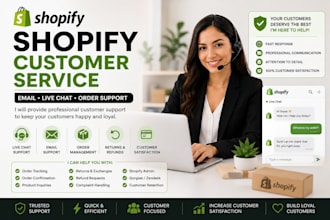 provide professional shopify customer support via email, chat or social media