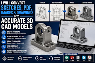 convert sketches, PDF, images and drawings into accurate 3d cad models