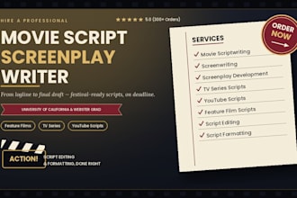 write an engaging script, screenplay or movie script