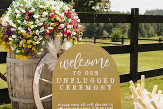 design wedding or event decor signage and more