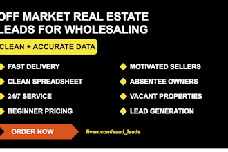 generate off market real estate wholesaling leads