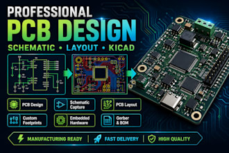 do pcb design schematic layout, electronics, embedded boards, footprint in kicad