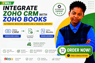 integrate zoho CRM with zoho books automated invoicing workflow financial report