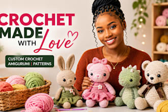 create handmade crochet kawaii plushie custom toy amigurumi pattern plush