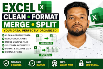 clean excel data, remove duplicates and fix formatting