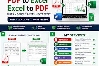 convert PDF to excel, excel to PDF