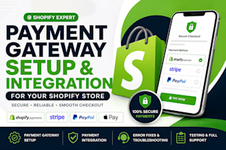 verified shopify payment, paypal, payoneer wise, payment gateway integration