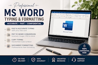 do professional ms word typing and formatting
