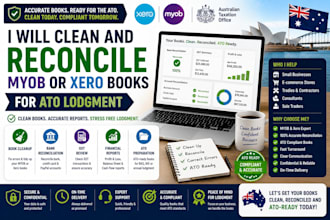cleanup and reconcile myob or xero books for ato lodgment
