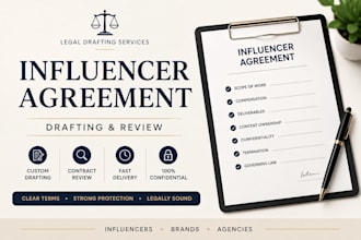draft and review influencer agreements