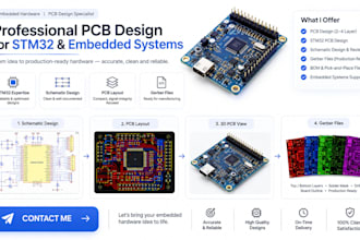 pcb design, stm32 pcb, schematic design, embedded systems, gerber files, kicad