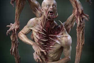 create 3d creature modeling for games, animation and 3d printing