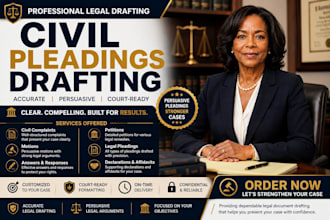 draft civil complaints, motions, answers, petitions and legal pleadings