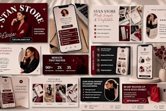 design a stan store, beacons ai, or gumroad shop for digital products