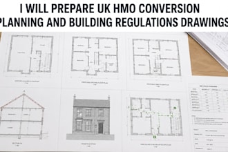 prepare UK hmo conversion planning and building regulations drawings
