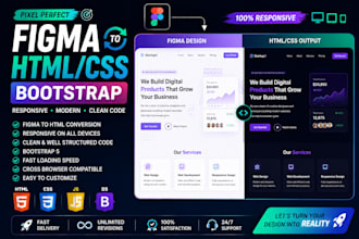 convert figma to responsive HTML CSS bootstrap website