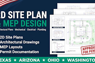 2d site plan architectural mep engineer stamp in texas arizona ohio washington