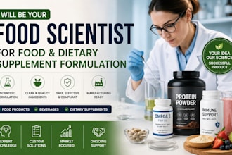 be your food scientist for food and supplement formulation