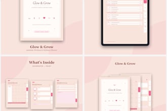 design asthetic digital planners, hyperlinked pdfs, or canva templates