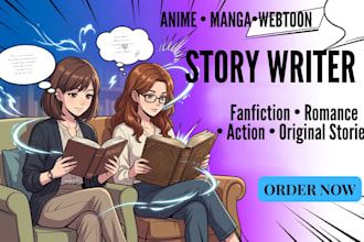 write anime manga manhwa webtoon fanfiction romance and action stories