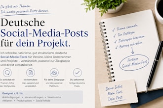 write german social media posts for clubs and businesses