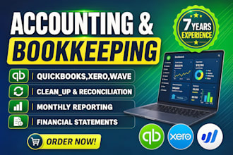 do bookkeeping, cleanup, and bank reconciliation in quickbooks online, xero wave