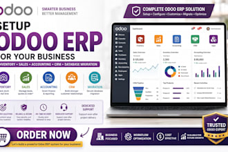 setup odoo erp inventory sales accounting CRM and database migration workflow