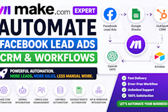 automate make com facebook lead ads openai airtable hubspot workflows