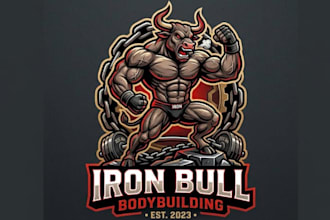 create bodybuilding mascot logo design service for business page