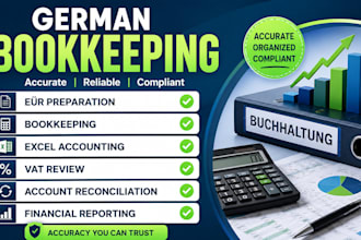 prepare german eÜr bookkeeping, excel accounting and vat review