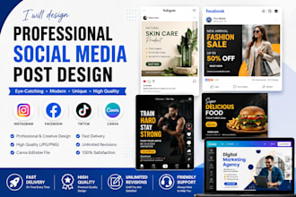 design professional social media posts for instagram, facebook, tiktok an