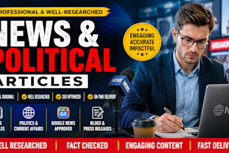 write journalistic articles for google news ir news blog and political website
