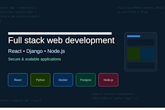 develop a secure full stack react and django web app
