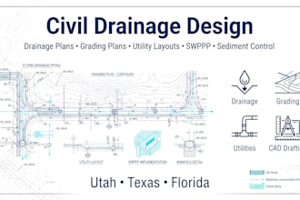 drainage plan grading, utility layout swwp sediment control utah texas florida