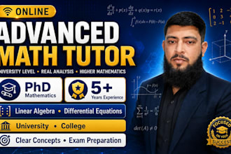tutor you in linear algebra differential equations and advanced mathematics