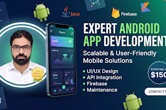 develop native android app using java with firebase api