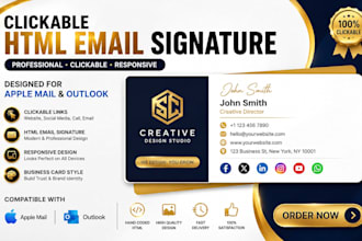 create clickable HTML email signature logo for apple outlook email business card